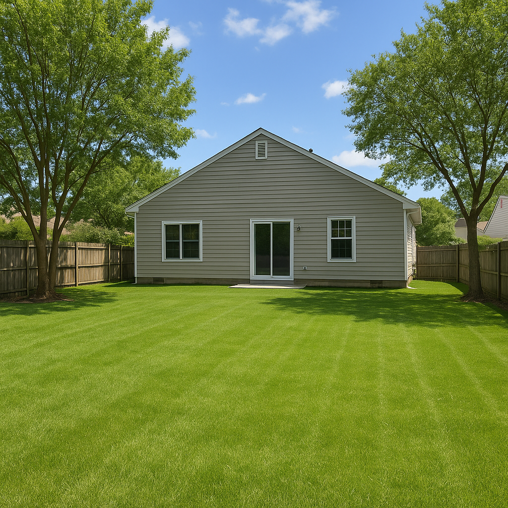 After: clean, clear backyard after professional yard waste removal